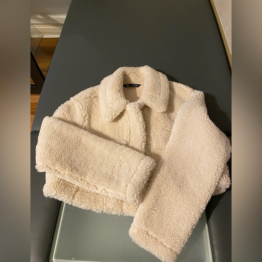 Zara Cropped Fuzzy Jacket - Picture 5 of 6